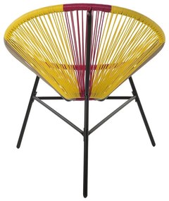 Conjunto de 2 cadeiras de jardim em rattan multicolor amarelo ACAPULCO Beliani