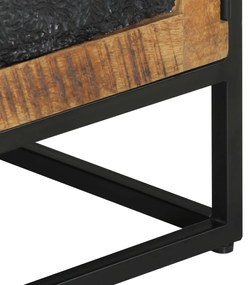 Móvel de TV 110x30x40 cm madeira de mangueira maciça e ferro