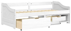 Sofá-cama com 3 gavetas 90x200 cm madeira de pinho maciça IRUN