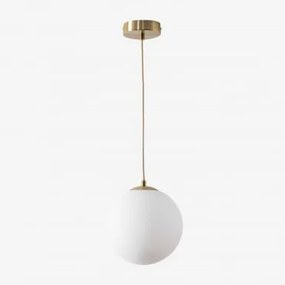 Lâmpada De Teto Suspensa Em Ferro Com Bola De Cristal Uvol Ø19 Cm & Dourado - Sklum