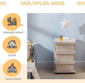 Organizador de Brinquedos para Crianças acima de 3 Anos com 3 Gavetas