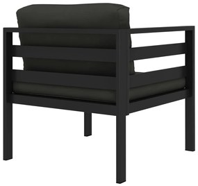 8 pcs conjunto lounge jardim com almofadões alumínio antracite
