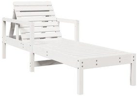 Espreguiçadeira - 199,5x62x55 cm - Madeira de Pinho Maciça Branco