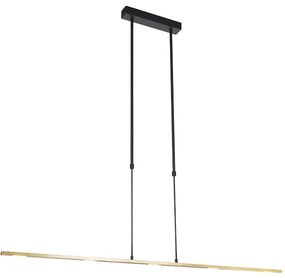 Candeeiro de suspensão preto com dourado incl. LED regulável - Bold Moderno
