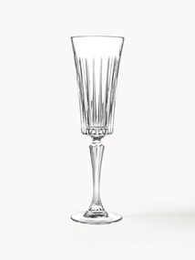 Crystal Champagne Glasses Timeless with Groove Relief, Set of 6