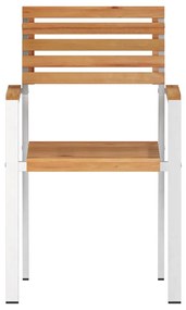 Cadeiras de Jardim Empilháveis vidaXL 8 pcs 54.5x56x89 cm Madeira Sóli