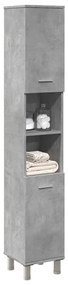 vidaXL Armário de casa de banho 30x30x179 cm contrap. cinzento cimento