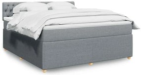 vidaXL Cama com molas/colchão 180x200 cm tecido cinzento-claro