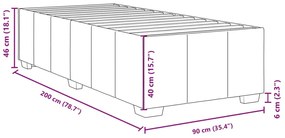 Estrutura de cama sem colchão 90x200 cm tecido cinzento-escuro