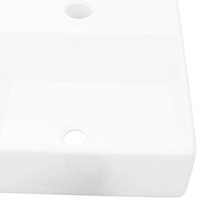Lavatório cerâmica redondo com furo para torneira, quadrado,branco