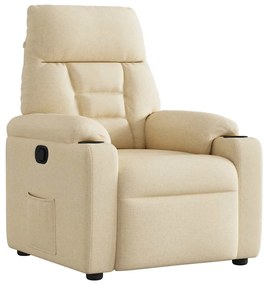 vidaXL Poltrona reclinável tecido cor creme