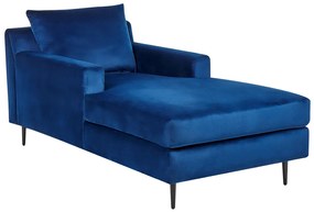 Chaise-longue em veludo azul marinho GUERET Beliani