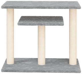 Postes arranhadores p/ gatos com plataformas 62,5cm cinza-claro