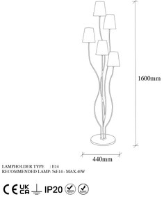 Candeeiro de Pé Bonibon – Multicolor – 44 x 44 x 160 cm