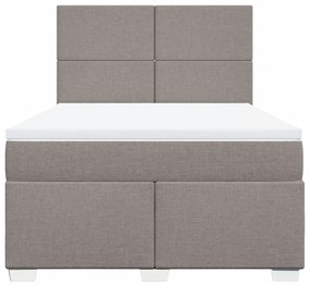 Cama com molas/colchão 140x190 cm tecido castanho-acinzentado