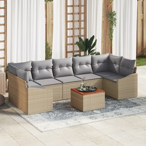 Conjunto de Sofás para Jardim de 8 Peças com Almofadas em Rattan Sinté