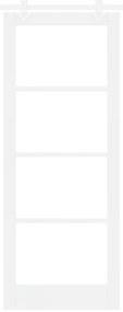 Conjunto de Porta de Correr vidaXL com Ferragens Brancas 83x211 cm Mad