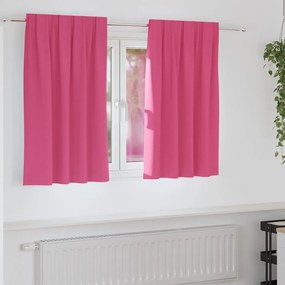 vidaXL Cortinas Blackout com Argolas 2 pcs Rosa Brilhante 140 x 140 cm