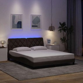 vidaXL Estrutura de cama com LED sem colchão 160x200 cm tecido