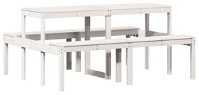 Mesa de piquenique 160x134x75 cm madeira de pinho maciça branco