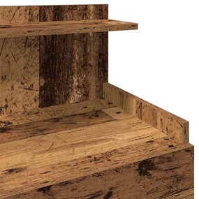 Mesa de cabeceira com 2 gavetas madeira antiga 40x36,5x62 cm