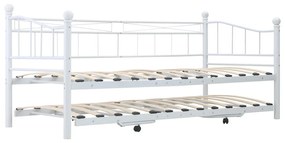 Estrutura de cama em aço 180x200/90x200 cm branco