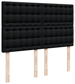Cama com molas/colchão 160x200 cm tecido preto