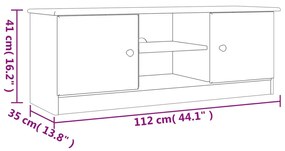 Móvel de TV ALTA 112x35x41 cm madeira de pinho maciça