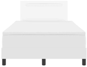Cama Box com Colchão Branca, 120 x 200 cm, em Couro Sintético