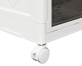 Caixa de arrumação empilhável rodas 3camadas 28L 48,5x29,5x86cm