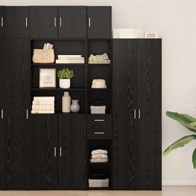 Armário de Armazenamento Slim vidaXL Carvalho Preto 30x42.5x225 cm Madeira Industrializada