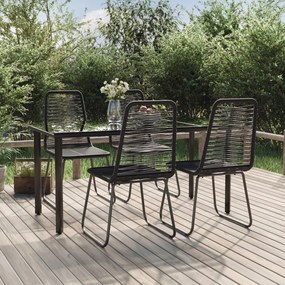 vidaXL 5 pcs Conjunto de jantar para jardim preto
