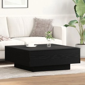 Mesa de Centro vidaXL Preta em Carvalho 80x80x31 cm em Madeira Revesti
