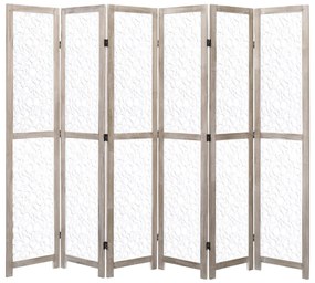 Biombo com 6 painéis 210x165 cm madeira maciça branco