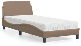 Cama com colchão 80x200 cm couro artificial cappuccino