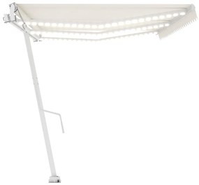 Toldo automático com LED e sensor de vento 600x300 cm cor creme