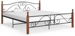 Estrutura de cama 200x200 cm metal preto