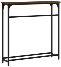 Mesa consola 75x19,5x75 cm derivados madeira carvalho castanho