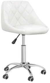 Cadeira de jantar giratória couro artificial branco