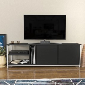 Móvel TV Primrose – Branco e Antracite – 160 cm x 35,3 cm x 50,8 cm