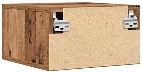 Mesa de Cabeceira VidaXL Montada na Parede Madeira Velha 35x35x20 cm