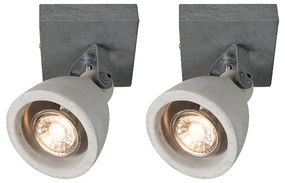 Conjunto de 2 focos industriais concreto cinza 1-luz - Creto Industrial