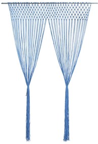 vidaXL Cortina macramé 140x240 cm algodão azul