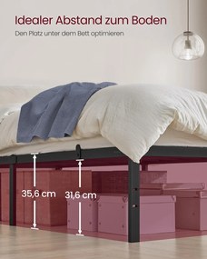 Estrutura de cama individual em metal 90 x 200 cm moderna preto
