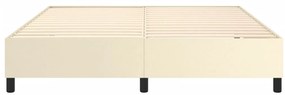 Estrutura de cama 180x200 cm couro artificial cor creme