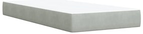 Cama com molas/colchão 90x200 cm veludo cinza-claro