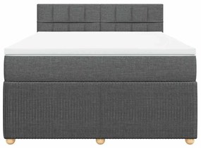 Cama com molas/colchão 140x190 cm tecido cinzento-escuro