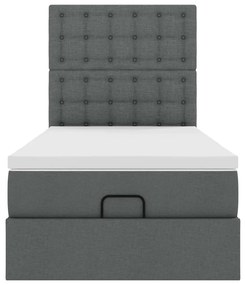Estrutura cama otomana colchão 90x190 cm tecido cinzento escuro