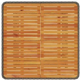 Conjunto de Jantar de Jardim de 3 Peças com Almofadas Cinza em Rattan