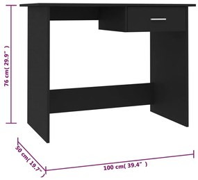 Secretária 100x50x76 cm contraplacado preto